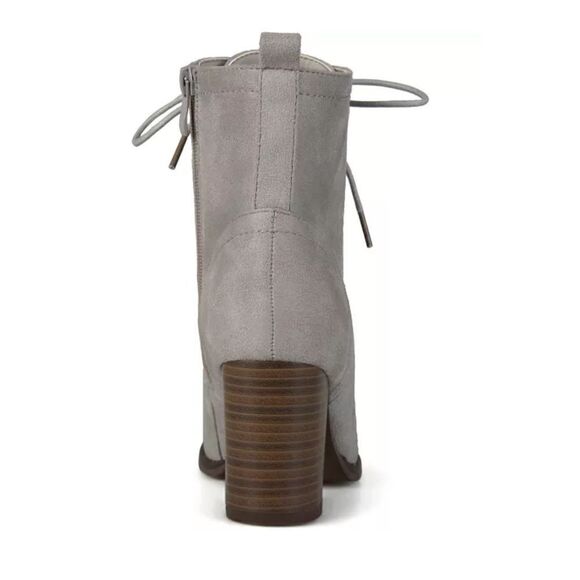 Journee Collection - Size 6 1/2 - Baylor Lace Up Women’s Boot Gray - Picture 10 of 12
